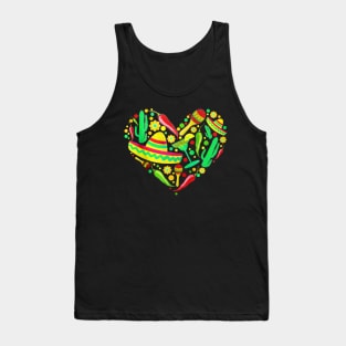 Cinco De Mayo Icon Heart Tank Top